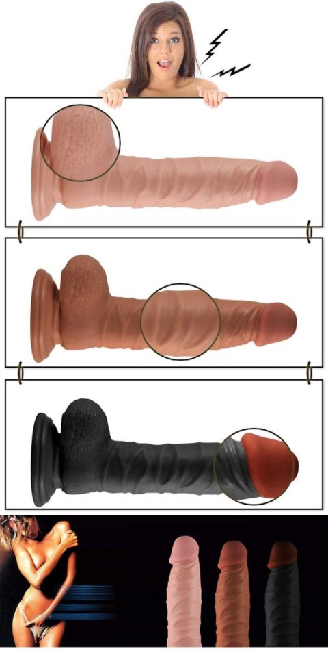 Dildo z przyssawką penis realistyczny żylasty Dildo z przyssawką penis realistyczny żylasty