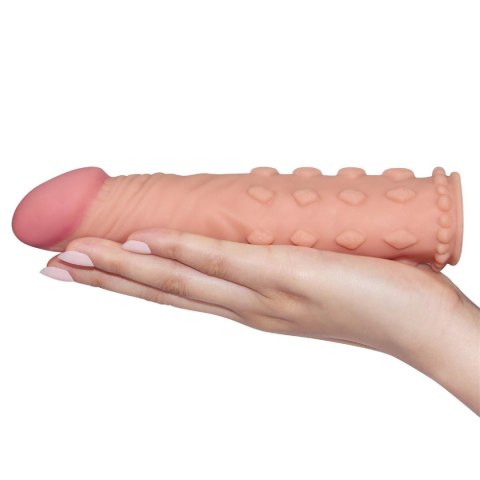 Nakładka z wypustkami na penisa cielista 17,5 cm Nakładka z wypustkami na penisa cielista 17,5 cm