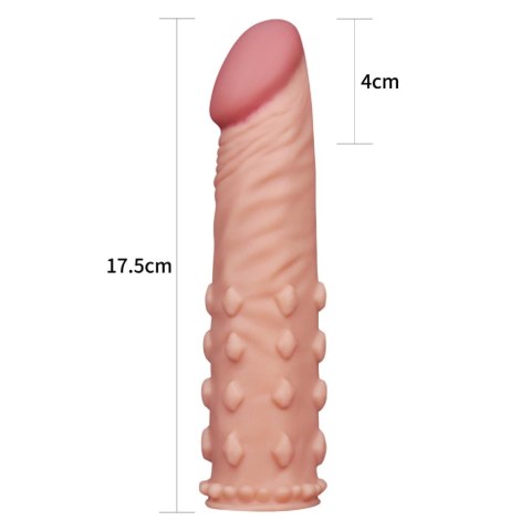 Nakładka z wypustkami na penisa cielista 17,5 cm Nakładka z wypustkami na penisa cielista 17,5 cm
