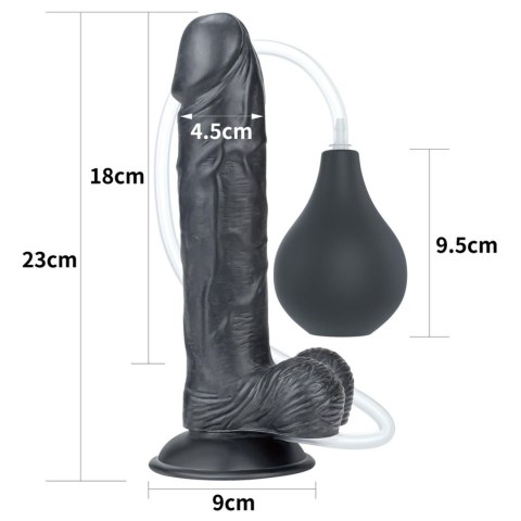 Duży czarny penis z przyssawką i wytryskiem dildo Duży czarny penis z przyssawką i wytryskiem dildo