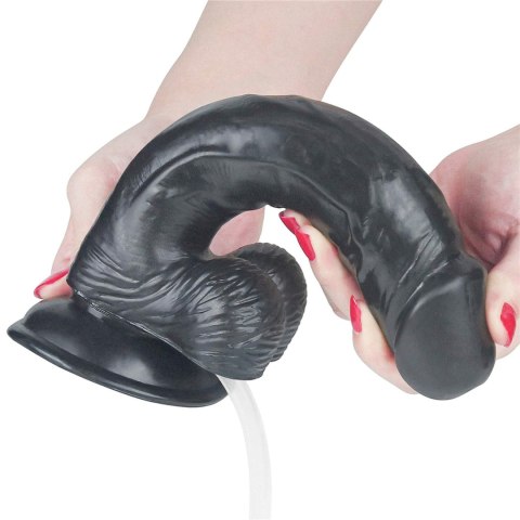 Duży czarny penis z przyssawką i wytryskiem dildo Duży czarny penis z przyssawką i wytryskiem dildo