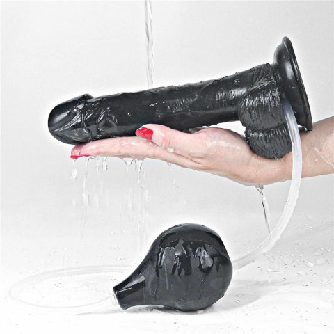 Duży czarny penis z przyssawką i wytryskiem dildo Duży czarny penis z przyssawką i wytryskiem dildo