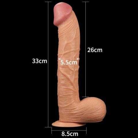 Lekko zakrzywione cieliste dildo z przyssawką 33cm Lekko zakrzywione cieliste dildo z przyssawką 33cm