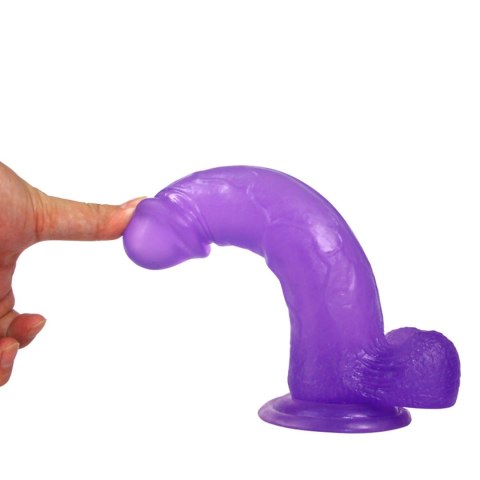 Żelowe duże dildo z przyssawką giętki fioletowe Żelowe duże dildo z przyssawką giętki fioletowe