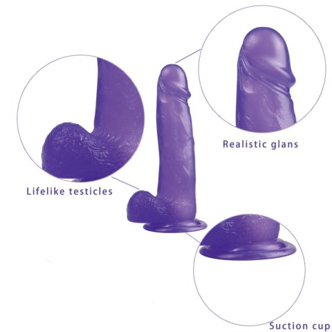 Żelowe duże dildo z przyssawką giętki fioletowe Żelowe duże dildo z przyssawką giętki fioletowe