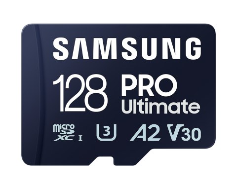 Samsung | Karta microSD | PRO Ultimate | 128 GB | Karta pamięci microSDXC | Pamięć flash klasy U3, V30, A2 | Adapter SD Samsung | Karta microSD | PRO Ultimate | 128 GB | Karta pamięci microSDXC | Pamięć flash klasy U3, V30, A2 | Adapter SD