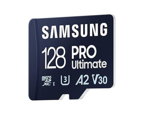 Samsung | Karta microSD | PRO Ultimate | 128 GB | Karta pamięci microSDXC | Pamięć flash klasy U3, V30, A2 | Adapter SD Samsung | Karta microSD | PRO Ultimate | 128 GB | Karta pamięci microSDXC | Pamięć flash klasy U3, V30, A2 | Adapter SD
