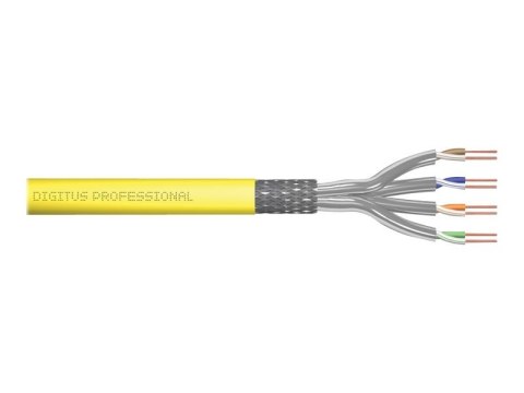 Digitus | CAT 7a | Kabel masowy | Skrętka ekranowana (SFTP) | Żółty | 1000 m Digitus | CAT 7a | Kabel masowy | Skrętka ekranowana (SFTP) | Żółty | 1000 m