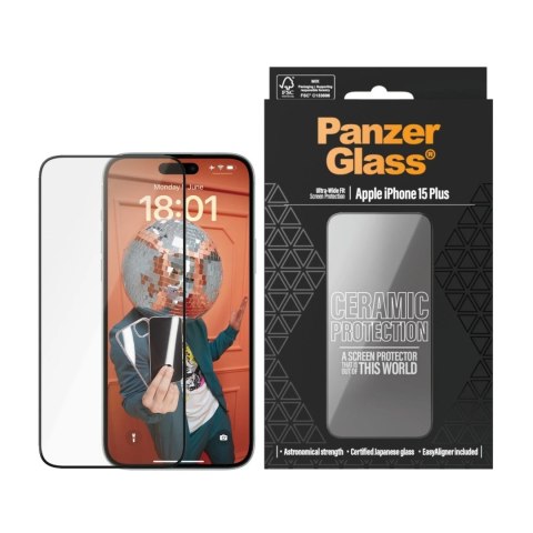PanzerGlass Ceramic Protection dla iPhone 15 | Ultra-Wide Fit z EasyAligner | PanzerGlass PanzerGlass Ceramic Protection dla iPhone 15 | Ultra-Wide Fit z EasyAligner | PanzerGlass