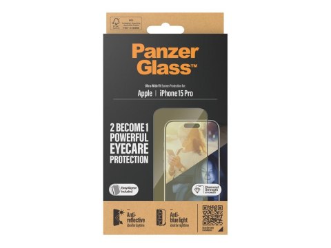 PanzerGlass | Ochraniacz ekranu - szkło | Apple iPhone 15 Pro | Szkło | Czarny | Przezroczysty PanzerGlass | Ochraniacz ekranu - szkło | Apple iPhone 15 Pro | Szkło | Czarny | Przezroczysty