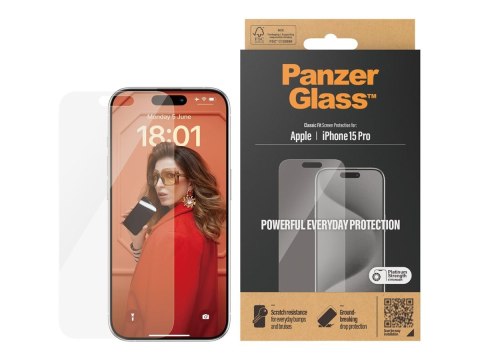 PanzerGlass | Ochraniacz ekranu - szkło | Apple iPhone 15 Pro | Szkło hartowane | Przezroczysty PanzerGlass | Ochraniacz ekranu - szkło | Apple iPhone 15 Pro | Szkło hartowane | Przezroczysty