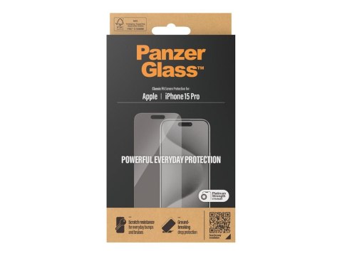 PanzerGlass | Ochraniacz ekranu - szkło | Apple iPhone 15 Pro | Szkło hartowane | Przezroczysty PanzerGlass | Ochraniacz ekranu - szkło | Apple iPhone 15 Pro | Szkło hartowane | Przezroczysty