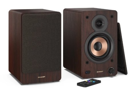Sharp CP-SS30 Głośniki półkowe, brązowe Sharp | Głośniki | CP-SS30(BR) Półka | 60 W | Bluetooth | Brązowy | Połączenie bezprzewo