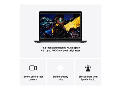Apple MacBook Pro 14" Apple M4 10C CPU, 10C GPU/16GB/512GB SSD/Space Black/RUS Apple MacBook Pro 14" Apple M4 10C CPU, 10C GPU/16GB/512GB SSD/Space Black/RUS