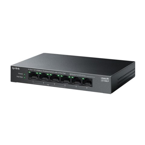 TP-LINK LS106LP 6-Port 10/100 Mbps Desktop Switch with 4-Port PoE TP-LINK LS106LP 6-Port 10/100 Mbps Desktop Switch with 4-Port PoE