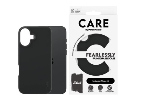 CARE by PanzerGlass Case Fashion Black iPhone 16 | CARE CARE by PanzerGlass Case Fashion Black iPhone 16 | CARE