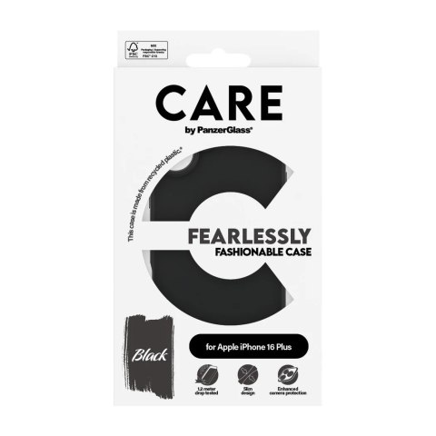 CARE by PanzerGlass Case Fashion Black iPhone 16 Plus | CARE CARE by PanzerGlass Case Fashion Black iPhone 16 Plus | CARE