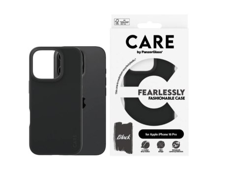 CARE by PanzerGlass Case Fashion Black iPhone16 PRO | CARE CARE by PanzerGlass Case Fashion Black iPhone16 PRO | CARE