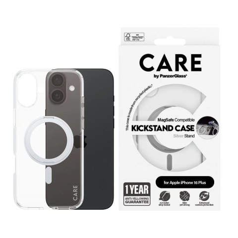 CARE by PanzerGlass Case Feature Silver Kickstand & MagSafe iPhone 16 Plus | CARE CARE by PanzerGlass Case Feature Silver Kickstand & MagSafe iPhone 16 Plus | CARE