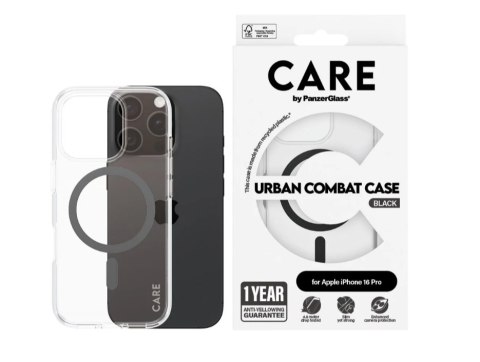 CARE by PanzerGlass Case Flagship Black MagSafe iPhone16 PRO | CARE CARE by PanzerGlass Case Flagship Black MagSafe iPhone16 PRO | CARE