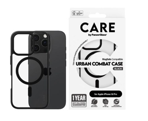 CARE by PanzerGlass Case Flagship Urban Combat Black MagSafe iPhone16 PRO | CARE CARE by PanzerGlass Case Flagship Urban Combat Black MagSafe iPhone16 PRO | CARE