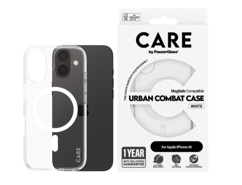 CARE by PanzerGlass Case Flagship White MagSafe iPhone 16 | CARE CARE by PanzerGlass Case Flagship White MagSafe iPhone 16 | CARE
