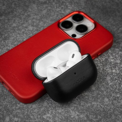 Fixed | Etui na słuchawki douszne z obsługą MagSafe | Apple AirPods Pro 2/Pro 2 (USB-C) | Czarny | Skóra Fixed | Etui na słuchawki douszne z obsługą MagSafe | Apple AirPods Pro 2/Pro 2 (USB-C) | Czarny | Skóra