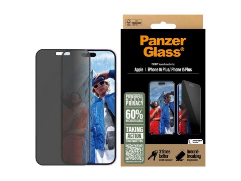 PanzerGlass Privacy Screen Protector iPhone 16 Plus / iPhone 15 Plus | Ultra-Wide Fit PanzerGlass Privacy Screen Protector iPhone 16 Plus / iPhone 15 Plus | Ultra-Wide Fit