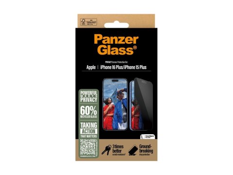 PanzerGlass Privacy Screen Protector iPhone 16 Plus / iPhone 15 Plus | Ultra-Wide Fit PanzerGlass Privacy Screen Protector iPhone 16 Plus / iPhone 15 Plus | Ultra-Wide Fit