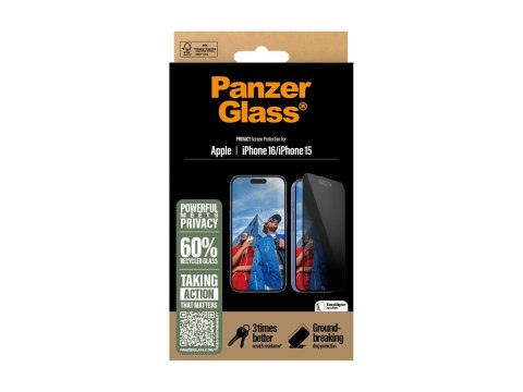 PanzerGlass Privacy Screen Protector iPhone 16 / iPhone 15 | Ultra-Wide Fit PanzerGlass Privacy Screen Protector iPhone 16 / iPhone 15 | Ultra-Wide Fit