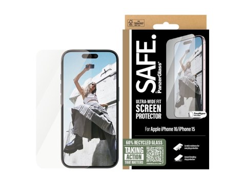 SAFE by PanzerGlass Screen Protector iPhone 16 | Ultra-Wide Fit SAFE by PanzerGlass Screen Protector iPhone 16 | Ultra-Wide Fit