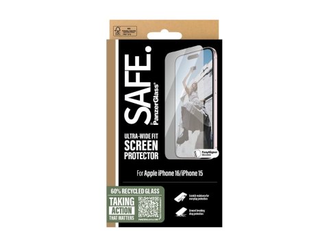 SAFE by PanzerGlass Screen Protector iPhone 16 | Ultra-Wide Fit SAFE by PanzerGlass Screen Protector iPhone 16 | Ultra-Wide Fit