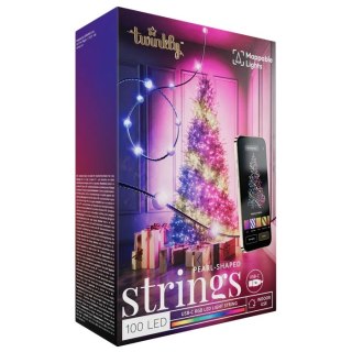 Twinkly Candies 100 diod LED RGB w kształcie pereł, zielony przewód, USB-C|Twinkly