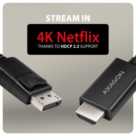 AXAGON RVD-HI20C2 Kabel DisplayPort -> HDMI 2.0b 1,8 m, 4K/60Hz | AXAGON AXAGON RVD-HI20C2 Kabel DisplayPort -> HDMI 2.0b 1,8 m, 4K/60Hz | AXAGON