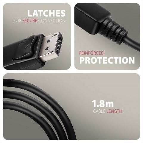 AXAGON RVD-HI20C2 Kabel DisplayPort -> HDMI 2.0b 1,8 m, 4K/60Hz | AXAGON AXAGON RVD-HI20C2 Kabel DisplayPort -> HDMI 2.0b 1,8 m, 4K/60Hz | AXAGON