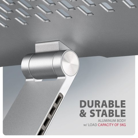 AXAGON STND-LR Obrotowa podstawka aluminiowa do laptopów 10" - 17", regulowana wysokość i kąt nachylenia | AXAGON AXAGON STND-LR Obrotowa podstawka aluminiowa do laptopów 10" - 17", regulowana wysokość i kąt nachylenia | AXAGON