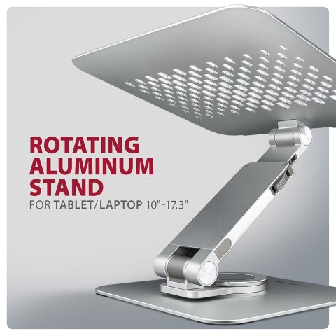 AXAGON STND-LR Obrotowa podstawka aluminiowa do laptopów 10" - 17", regulowana wysokość i kąt nachylenia | AXAGON AXAGON STND-LR Obrotowa podstawka aluminiowa do laptopów 10" - 17", regulowana wysokość i kąt nachylenia | AXAGON