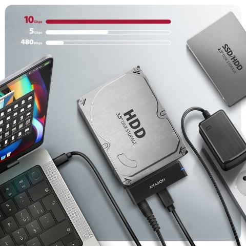 Adapter AXAGON ADSA-FPX USB-C 10Gbps - SATA 6G 2,5"/3,5" SSD/HDD FAST PORT X z zasilaczem sieciowym. | AXAGON Adapter AXAGON ADSA-FPX USB-C 10Gbps - SATA 6G 2,5"/3,5" SSD/HDD FAST PORT X z zasilaczem sieciowym. | AXAGON