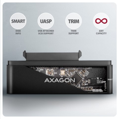 Adapter AXAGON ADSA-FPX USB-C 10Gbps - SATA 6G 2,5"/3,5" SSD/HDD FAST PORT X z zasilaczem sieciowym. | AXAGON Adapter AXAGON ADSA-FPX USB-C 10Gbps - SATA 6G 2,5"/3,5" SSD/HDD FAST PORT X z zasilaczem sieciowym. | AXAGON
