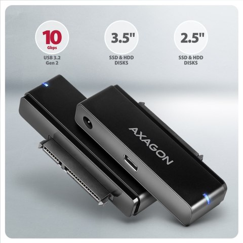 Adapter AXAGON ADSA-FPX USB-C 10Gbps - SATA 6G 2,5"/3,5" SSD/HDD FAST PORT X z zasilaczem sieciowym. | AXAGON Adapter AXAGON ADSA-FPX USB-C 10Gbps - SATA 6G 2,5"/3,5" SSD/HDD FAST PORT X z zasilaczem sieciowym. | AXAGON