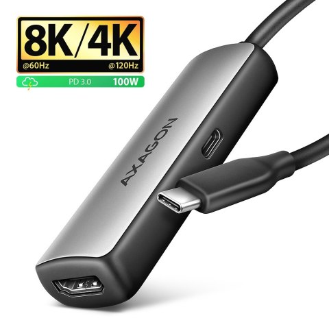 Adapter AXAGON RVC-HI8KPD USB-C -> HDMI 2.1, 8K/60Hz, 4K/144Hz, HDR10+, PD 100W | AXAGON Adapter AXAGON RVC-HI8KPD USB-C -> HDMI 2.1, 8K/60Hz, 4K/144Hz, HDR10+, PD 100W | AXAGON