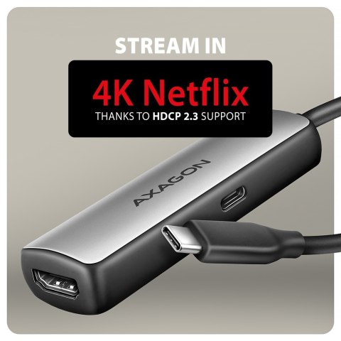 Adapter AXAGON RVC-HI8KPD USB-C -> HDMI 2.1, 8K/60Hz, 4K/144Hz, HDR10+, PD 100W | AXAGON Adapter AXAGON RVC-HI8KPD USB-C -> HDMI 2.1, 8K/60Hz, 4K/144Hz, HDR10+, PD 100W | AXAGON