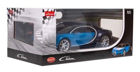 Bugatti Chiron niebieski RASTAR model 1:14 Zdalnie sterowane auto + Światła LED + Pilot 2,4 GHz Bugatti Chiron niebieski RASTAR model 1:14 Zdalnie sterowane auto + Światła LED + Pilot 2,4 GHz