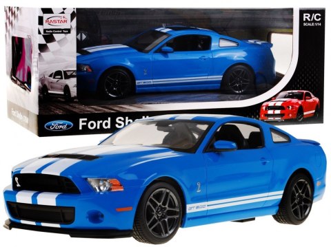 Ford Shelby Mustang GT500 niebieski RASTAR model 1:14 Zdalnie sterowane auto + pilot Ford Shelby Mustang GT500 niebieski RASTAR model 1:14 Zdalnie sterowane auto + pilot