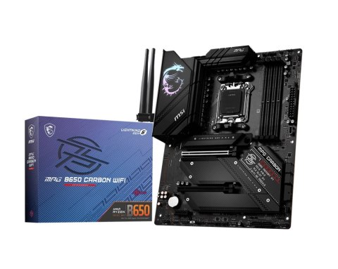 MSI | MPG B650 CARBON WIFI | Rodzina procesorów AMD | Gniazdo procesora AM5 | DDR5 DIMM | Gniazda pamięci 4 | Obsługiwane interf MSI | MPG B650 CARBON WIFI | Rodzina procesorów AMD | Gniazdo procesora AM5 | DDR5 DIMM | Gniazda pamięci 4 | Obsługiwane interf