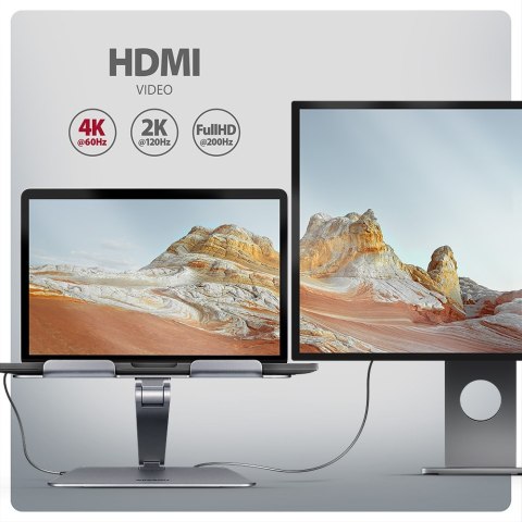 Podstawka AXAGON HMC-STND dla laptopów 10"-16" i huba USB 5Gbps, 3x USB-A, HDMI 4K/60Hz, RJ-45 | AXAGON Podstawka AXAGON HMC-STND dla laptopów 10"-16" i huba USB 5Gbps, 3x USB-A, HDMI 4K/60Hz, RJ-45 | AXAGON