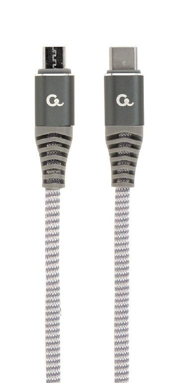 Cablexpert CC-USB2B-CMMBM-1.5M Kabel do ładowania i transmisji danych USB Type-C do micro-USB w bawełnianym oplocie, 1,5 m | Cab Cablexpert CC-USB2B-CMMBM-1.5M Kabel do ładowania i transmisji danych USB Type-C do micro-USB w bawełnianym oplocie, 1,5 m | Cab