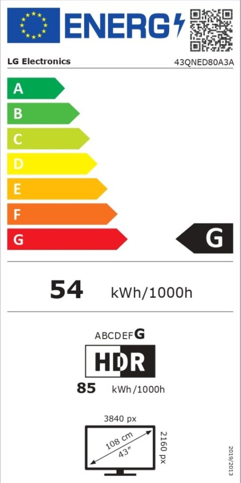 LG 43QNED80A3A | 43 | Smart TV | webOS 25 | UHD | Czarny