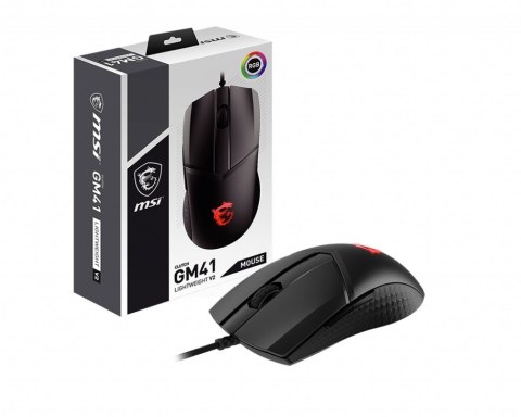 MSI | GM41 Lightweight V2 | Optyczna | Mysz dla graczy | Czarna | Tak MSI | GM41 Lightweight V2 | Optyczna | Mysz dla graczy | Czarna | Tak