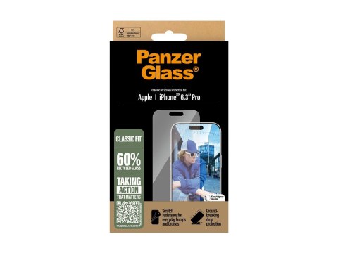 PanzerGlass Screen Protector Classic Fit, Apple iPhone 16 Pro | PanzerGlass PanzerGlass Screen Protector Classic Fit, Apple iPhone 16 Pro | PanzerGlass